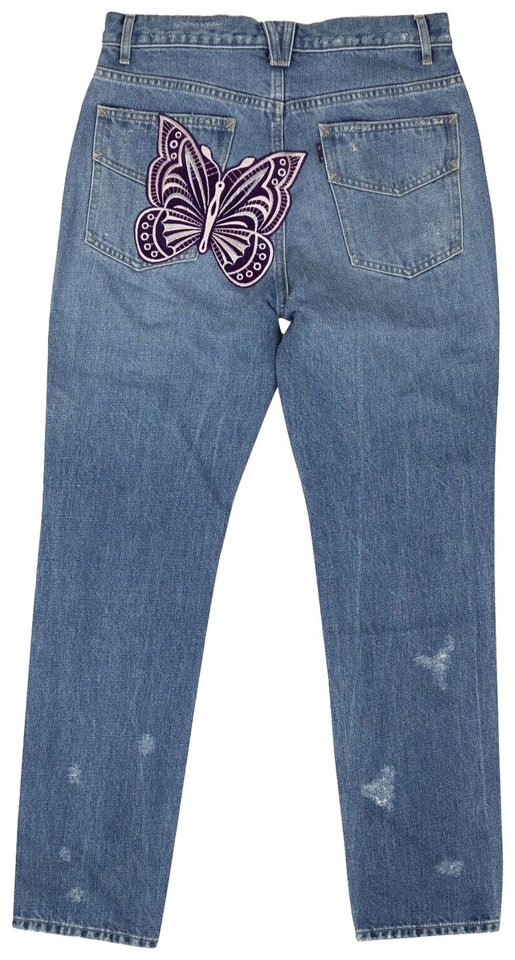 Needles Papillon Patch Denim Pants Blue