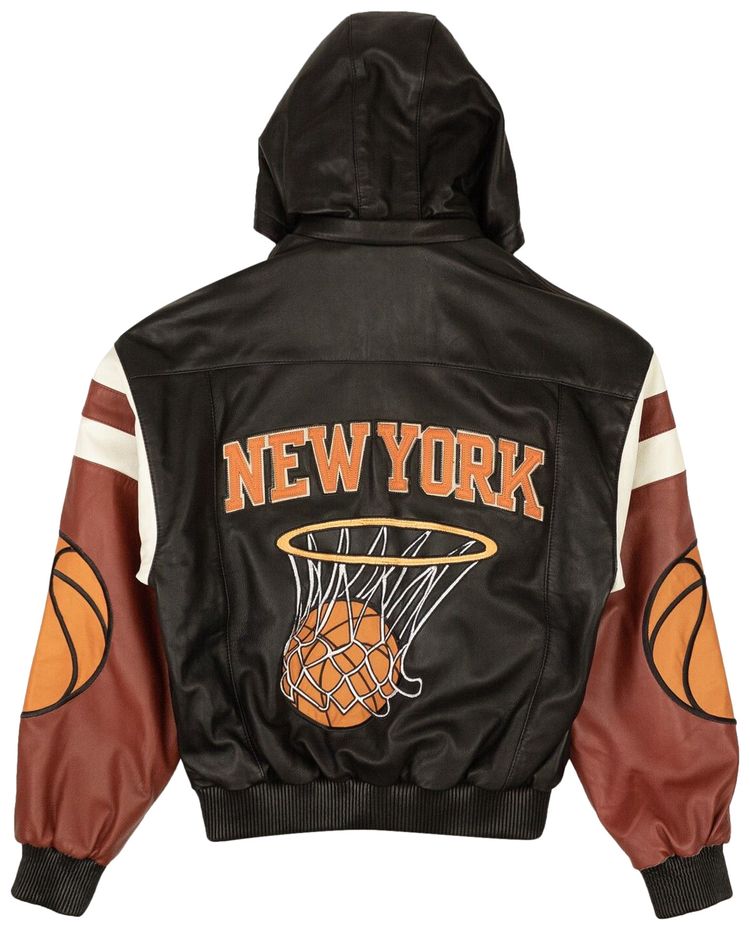 Just Don New York Basketball Leather Jacket Black