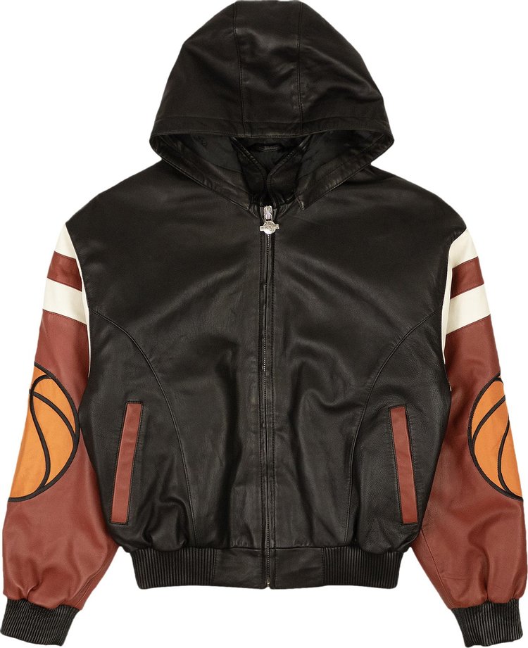 Just Don New York Basketball Leather Jacket 'Black'