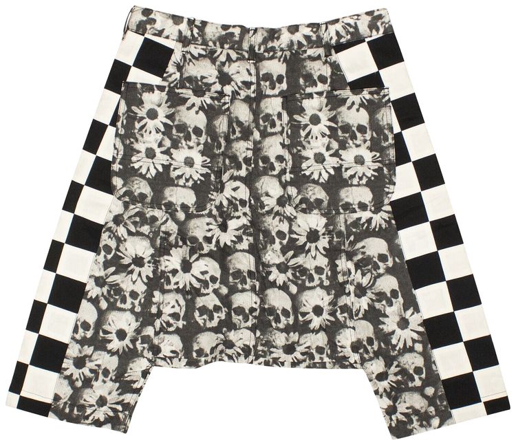 Comme des Garcons Checker Print Drop Crotch Shorts Black