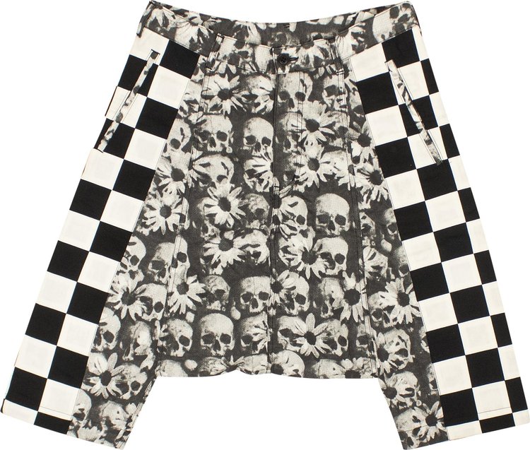 Comme des Garçons Checker Print Drop Crotch Shorts 'Black'