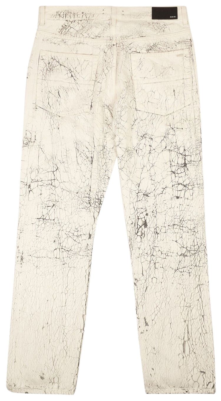 Amiri Mud Crack Denim Straight Jean Beige