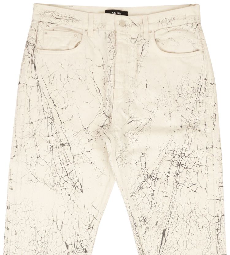 Amiri Mud Crack Denim Straight Jean Beige