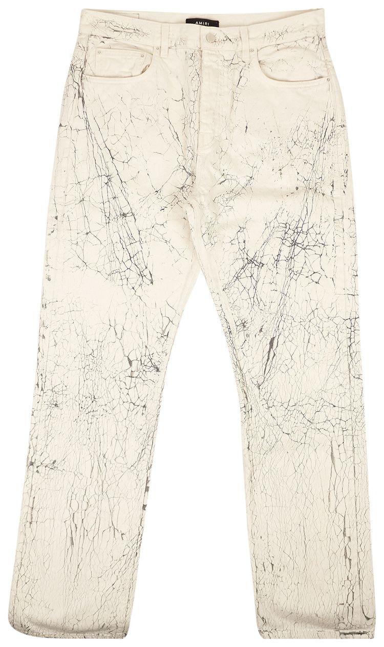 Amiri Mud Crack Denim Straight Jean Beige