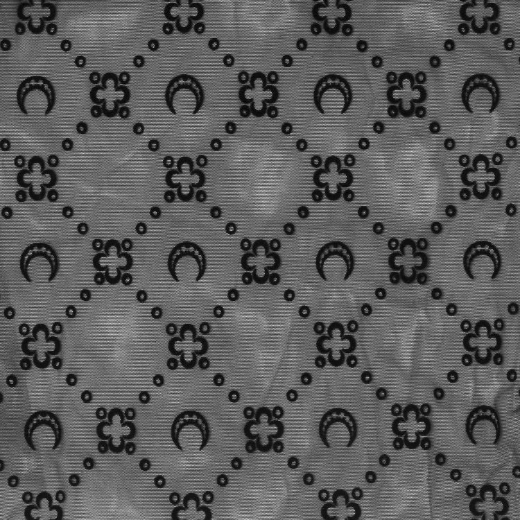 Marine Serre Regenerated Moonogram Mesh Flock Mesh Top Black