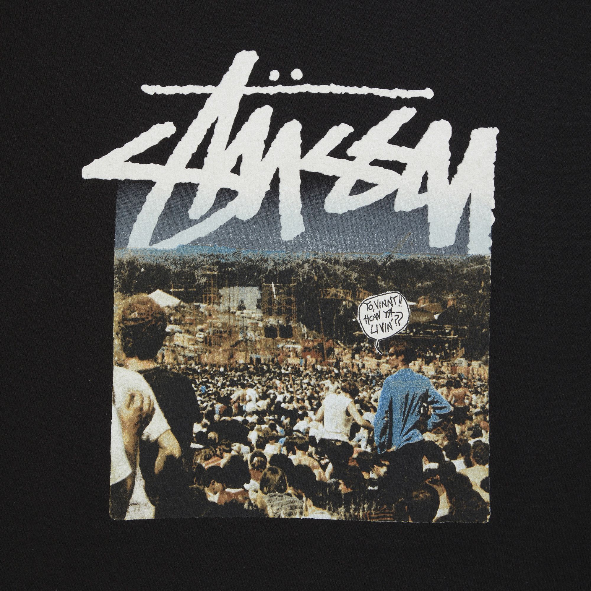 Buy Stussy Yo, Vinny!! How Ya Livin?? Crowd Tee 'Black' - 0535  100000103GYVHYLT BLAC | GOAT
