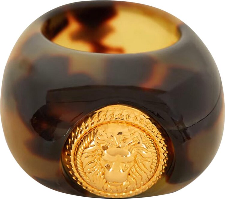 Balmain Lion Ring 'Marron Foncé/Or Clair'