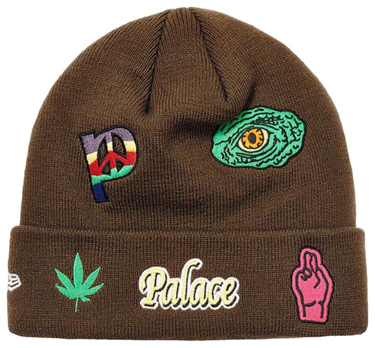 Palace x New Era Jesus Beanie Brown
