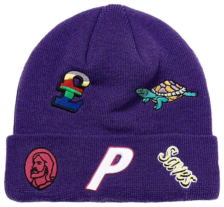 Palace x New Era Jesus Beanie Purple