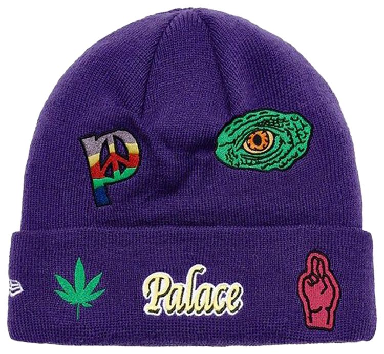 Palace x New Era Jesus Beanie Purple