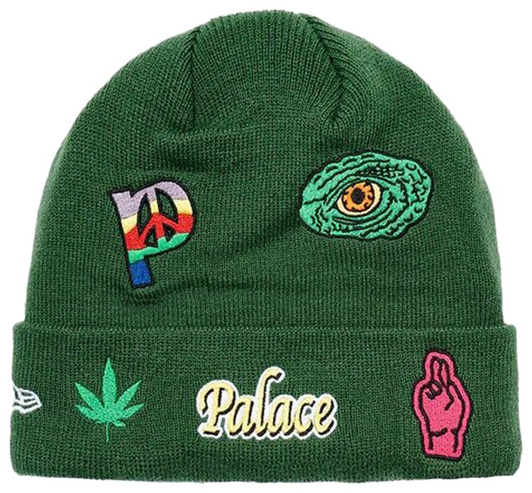 Palace x New Era Jesus Beanie Green