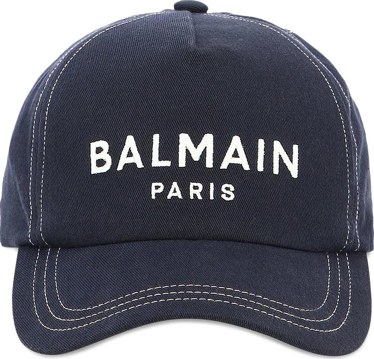 Balmain Cap 'Bleu Marine Foncé/Blanc'