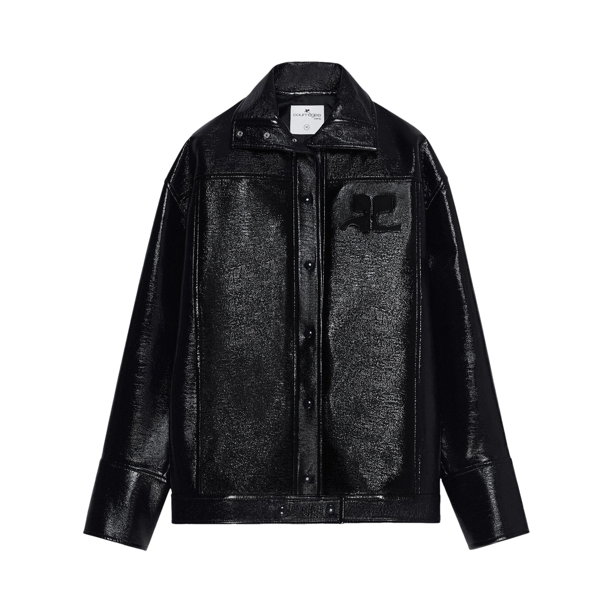 Black vinyl jacket womens online