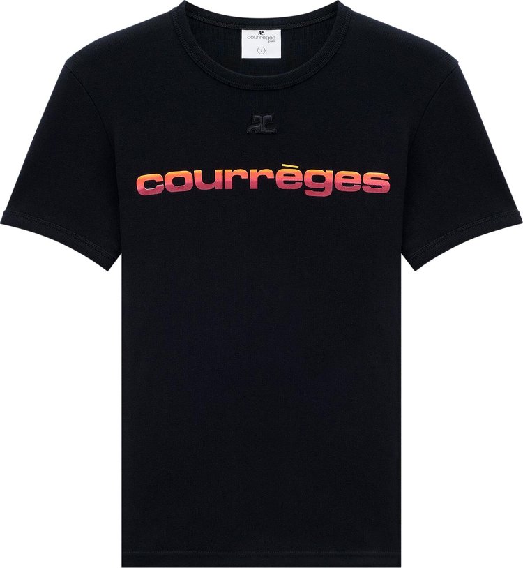 Courrèges Sunset Bumpy T- Shirt 'Black'