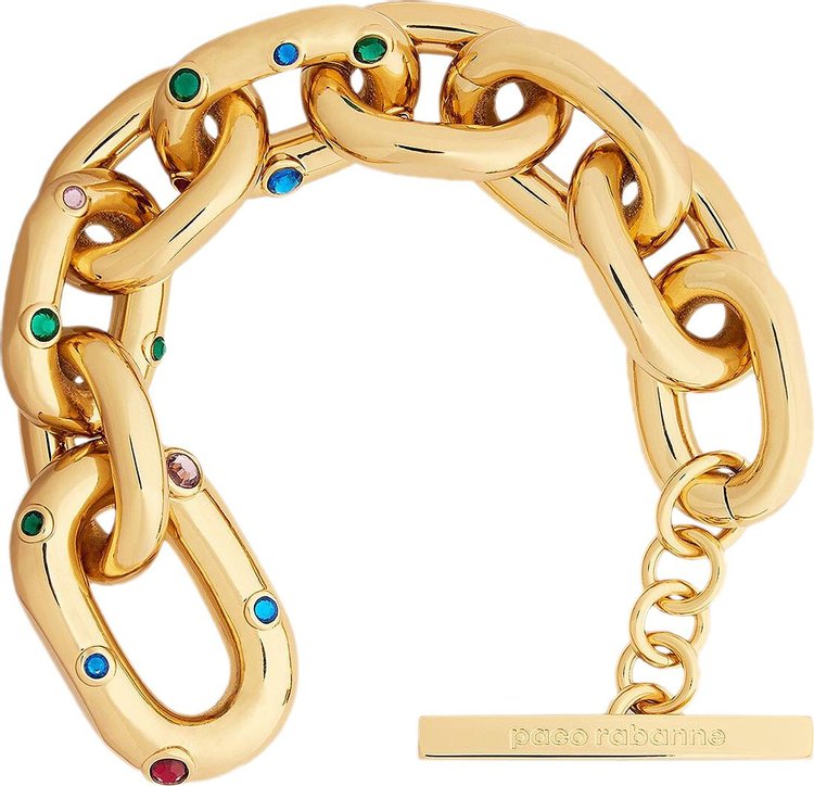 Paco Rabanne XL Link Gold Bracelet 'Gold/Multicolor'