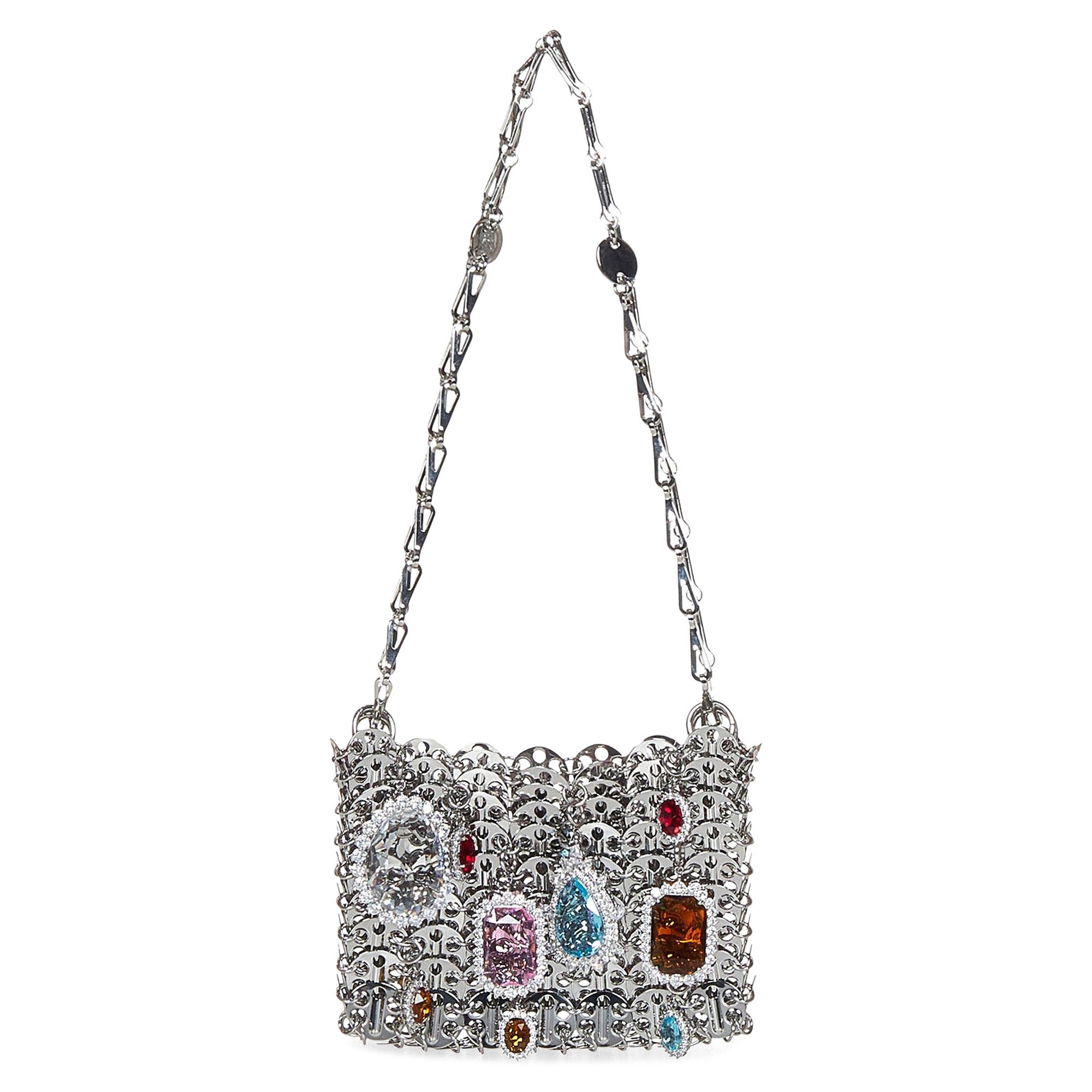 Buy Paco Rabanne 1969 Nano Jewels Mini Shoulder Bag 'Silver