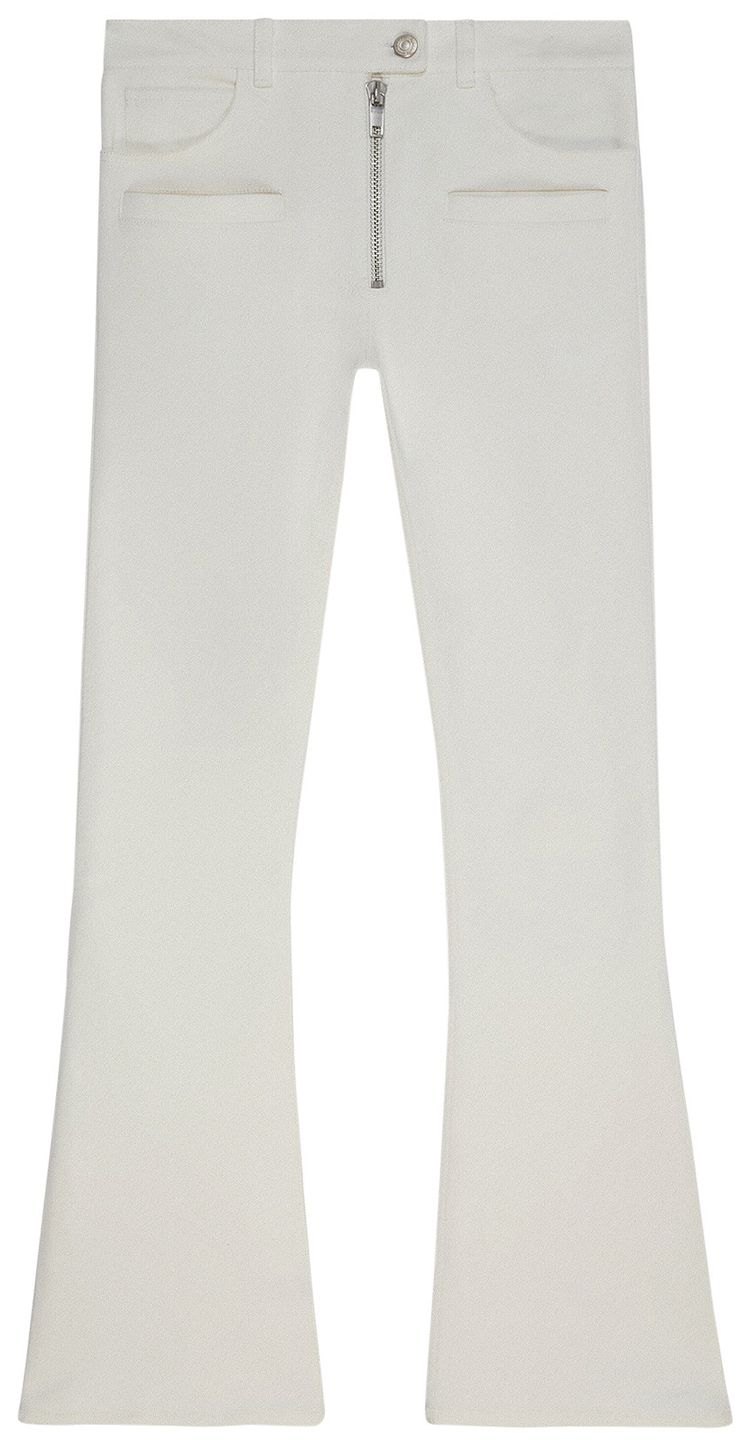 Courreges Zipper Denim Pants White