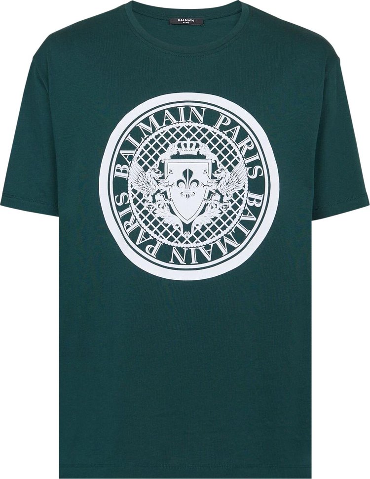 Balmain Coin T-Shirt 'Green/White'