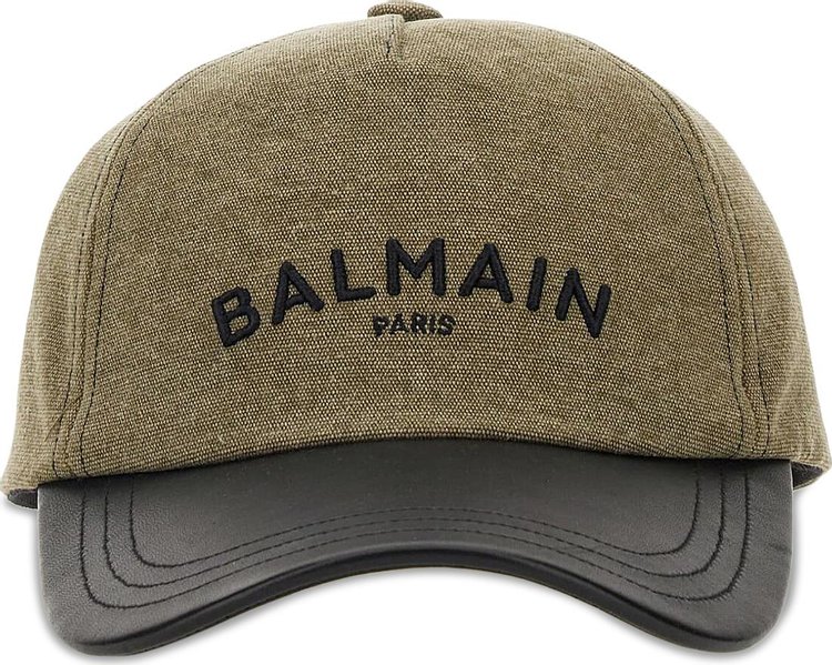 Balmain Logo Embroidered Cap 'Kaki/Black'