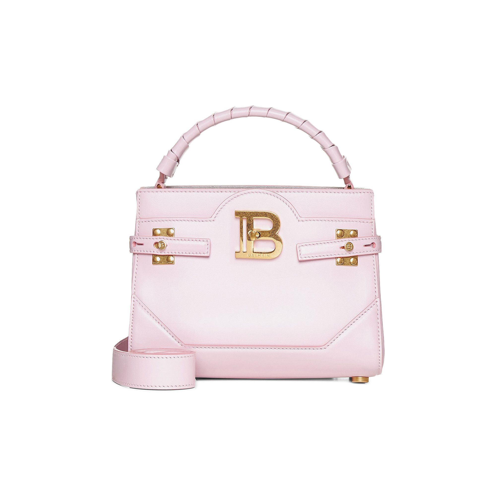 Balmain B-Buzz 23 Pink White Tote Crossbody Shoulder Bag