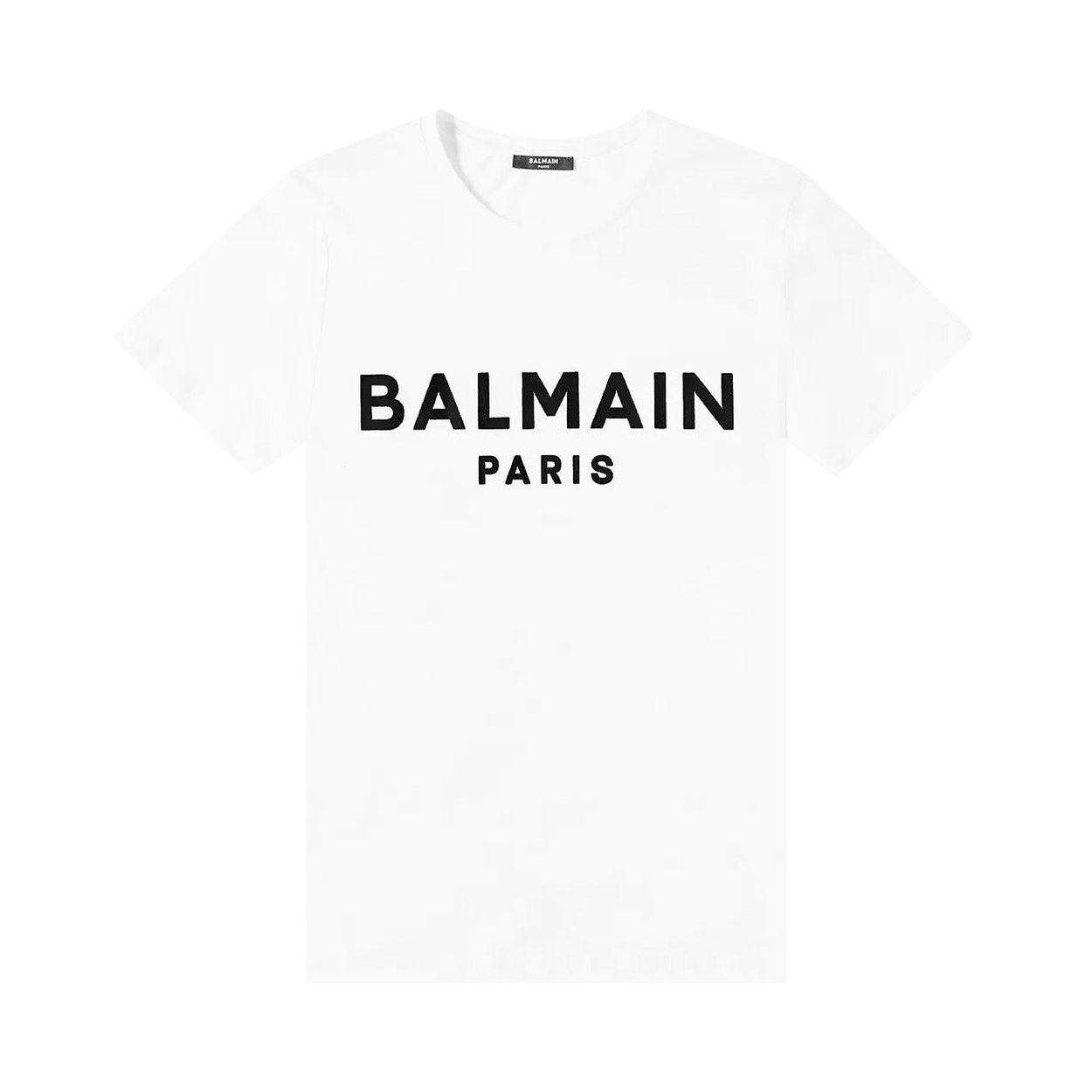 Buy Balmain Logo T-Shirt 'White/Black/Golden' - BF1EF005BB02 GAB | GOAT