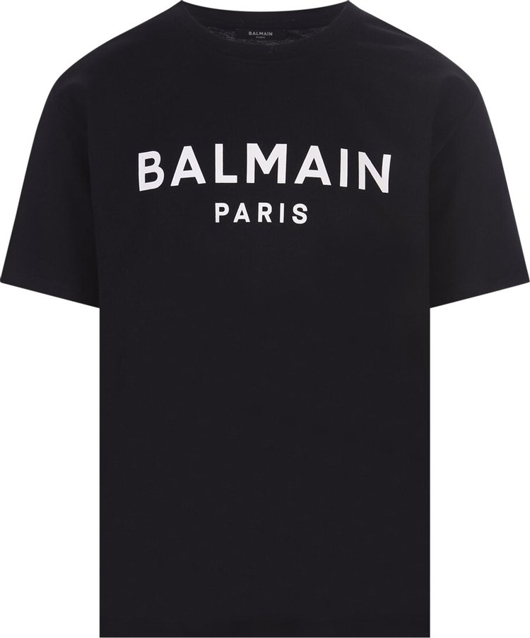 Buy Balmain Logo T-Shirt 'Black/White' - BH1EG000BB73 EAB | GOAT
