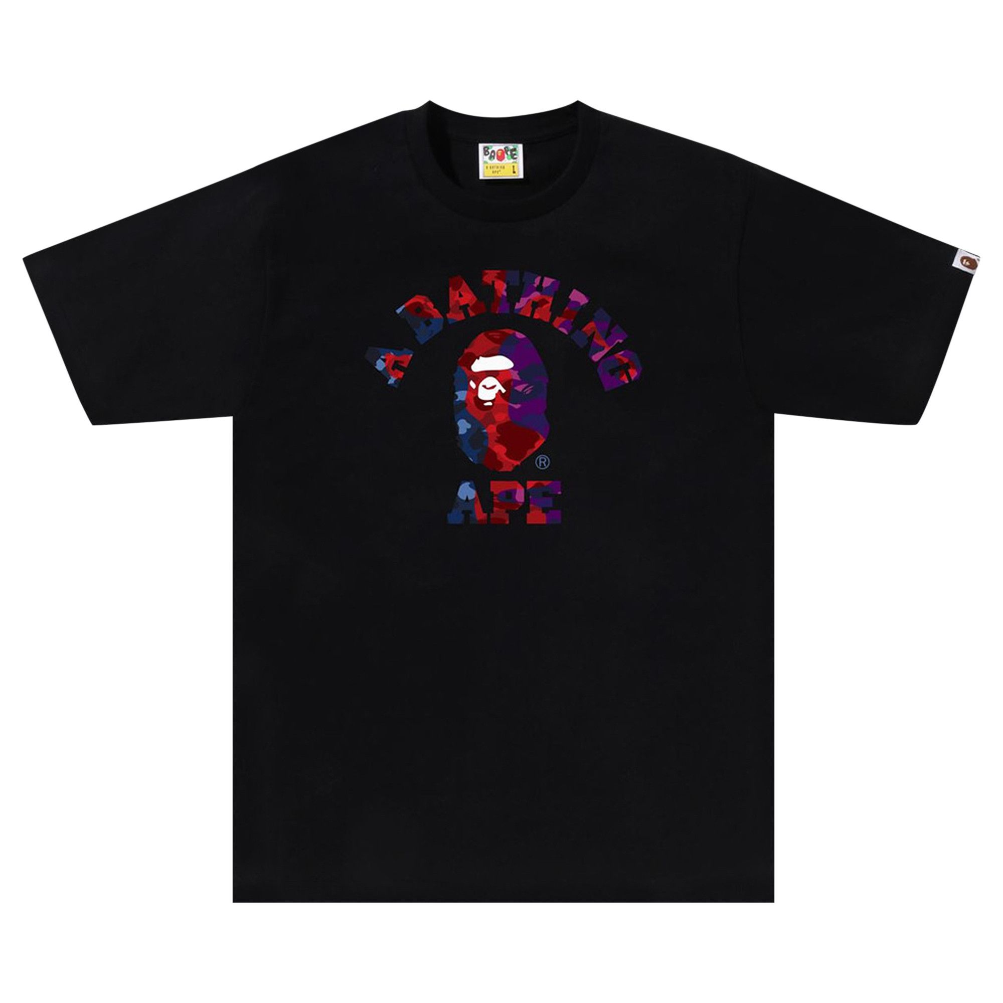 Buy BAPE Color Camo Crazy College Tee Black 1J30 110 047 BLACK