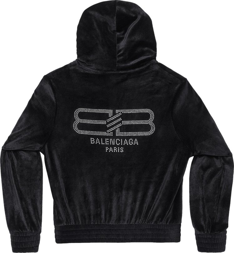 Balenciaga Zip Up Hoodie Black