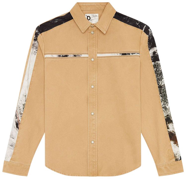 Diesel Logo Embroidered Shirt Mustard