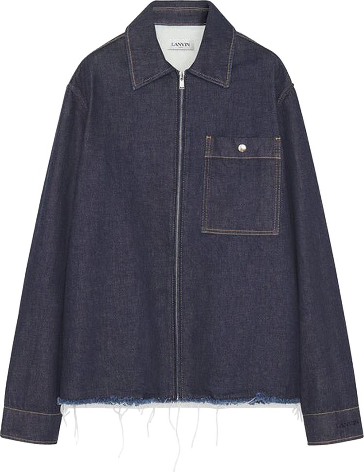 Lanvin Zipped Denim Shirt 'Navy Blue'