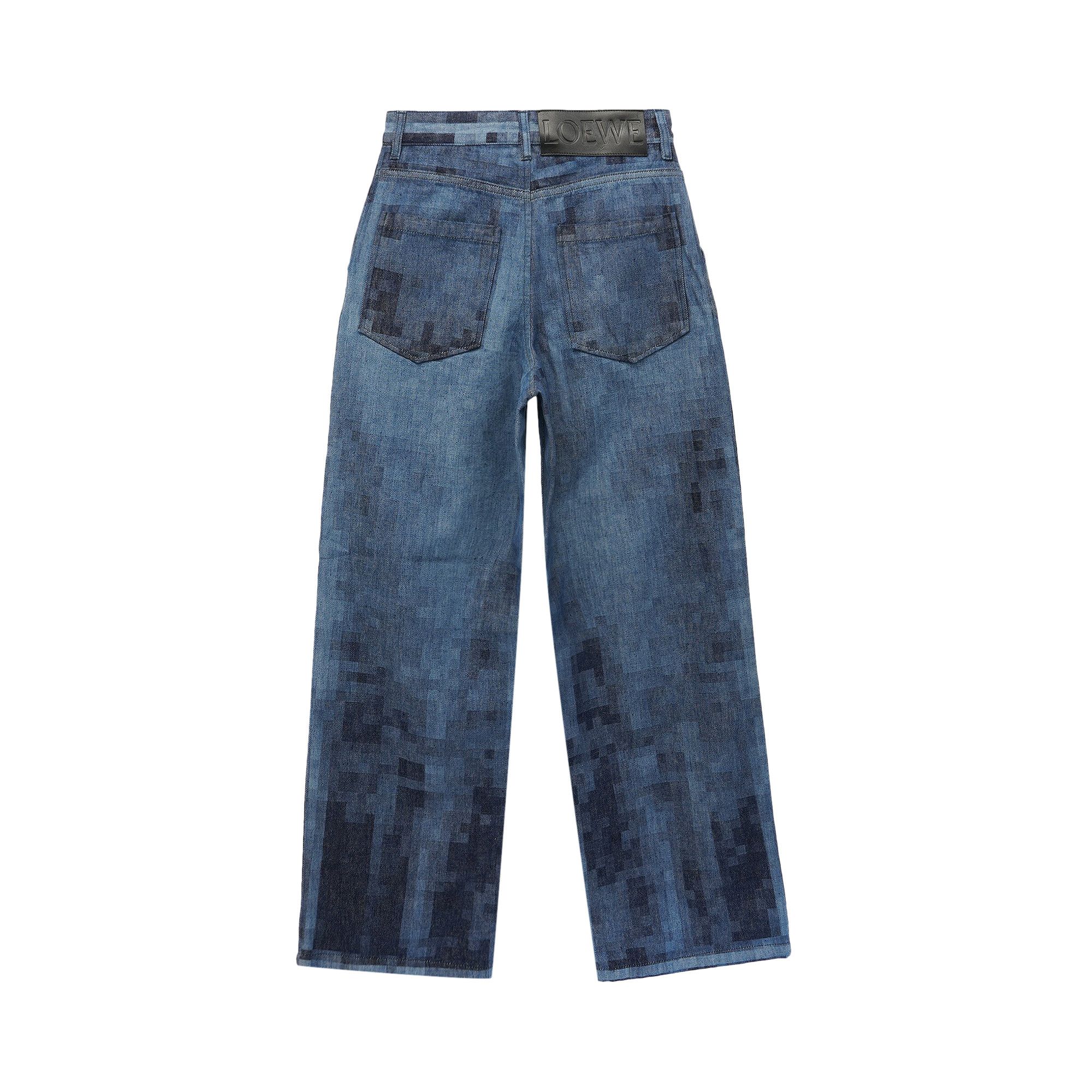 Buy Loewe Pixelated Baggy Jeans 'Raw Denim' - H526Y11W08 Buy Loewe Pixelated Baggy Jeans 'Raw Denim' - H526Y11W08