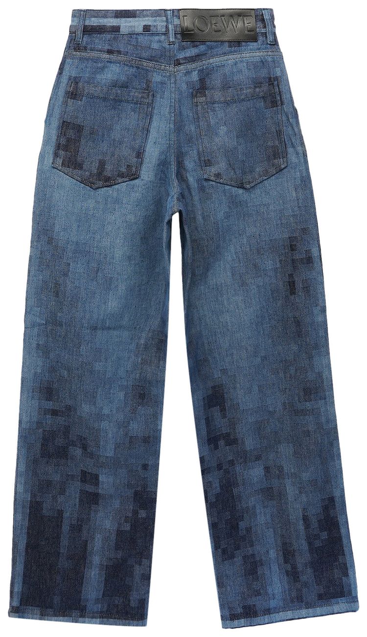 Loewe Pixelated Baggy Jeans Raw Denim