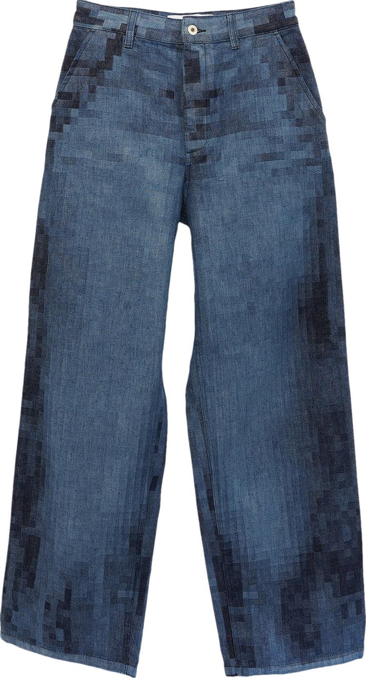 Loewe Pixelated Baggy Jeans 'Raw Denim'