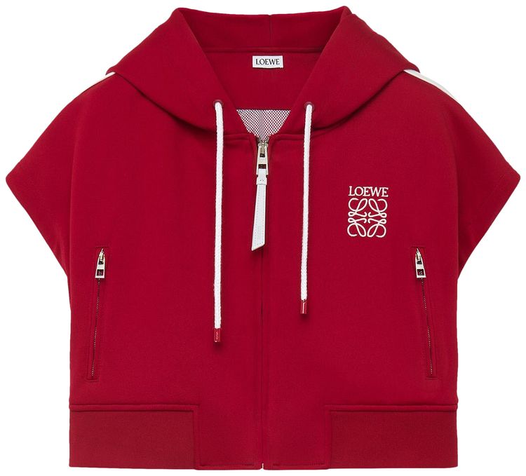 Loewe Cropped Tracksuit Jacket Havana Red
