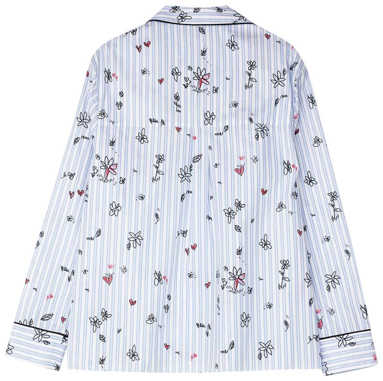 Marni Magic Garden Print Poplin Shirt Blue