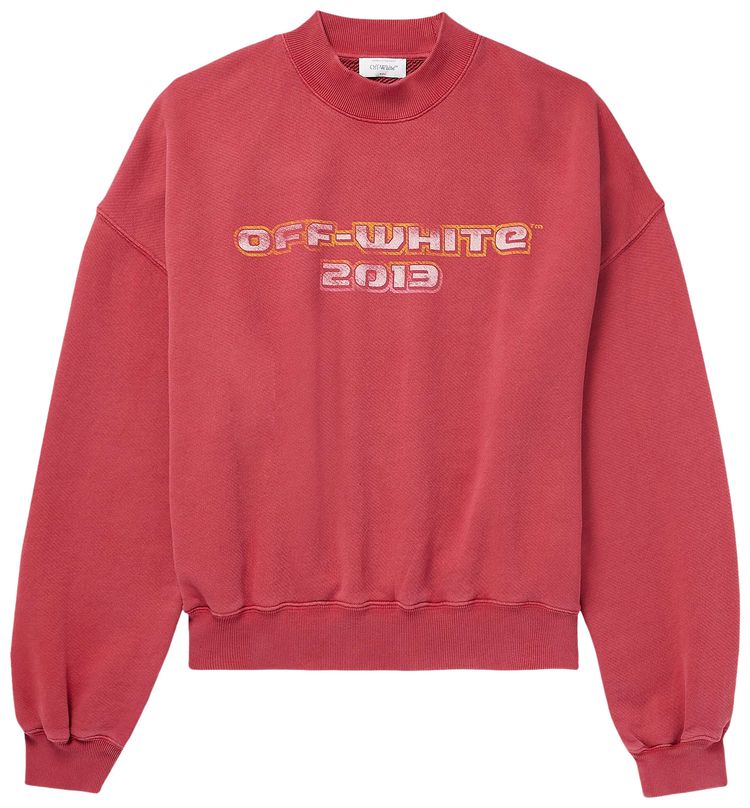 Off White Digit Bacchus Over Crewneck Rio RedMulticolor