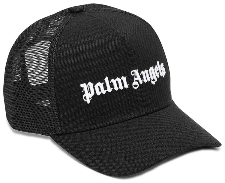 Palm Angels Logo Trucker Cap BlackWhite