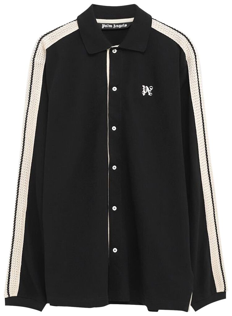 Palm Angels Monogram Piquet Trackshirt BlackOff White