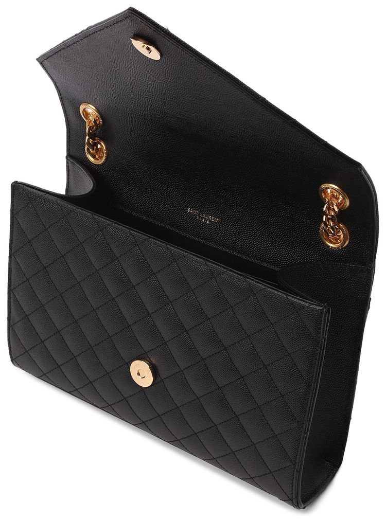 Saint Laurent Monogram Medium Envelope Chain Bag Black