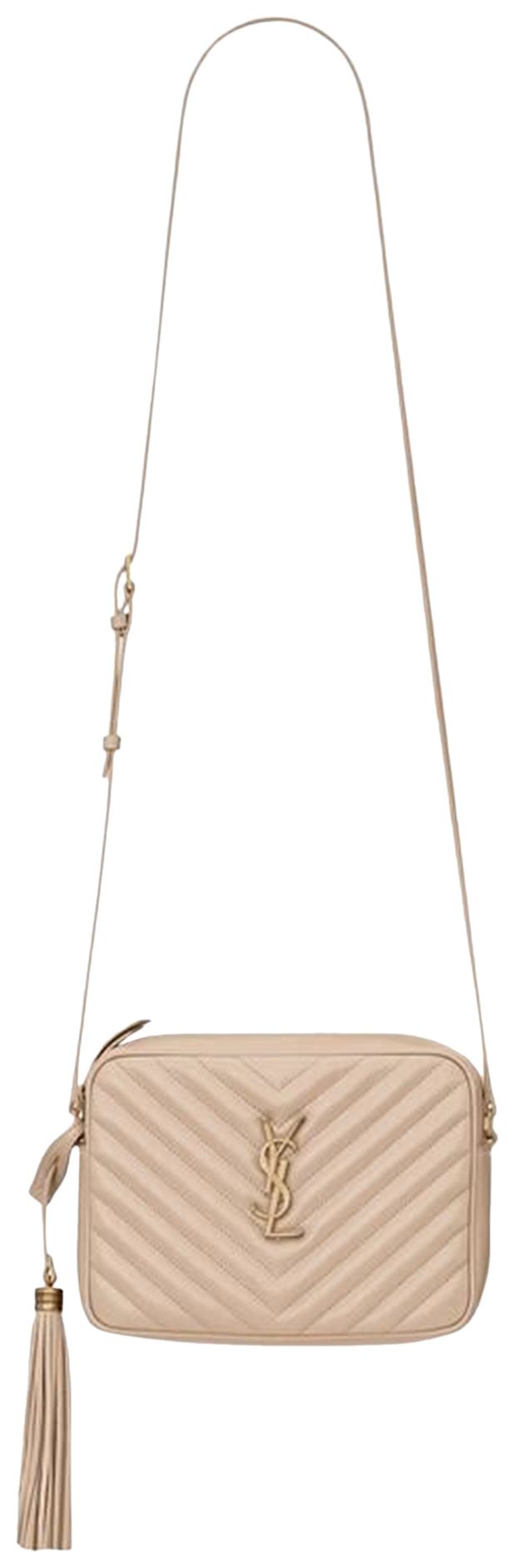 Saint Laurent Lou Quilted Crossbody Bag Dark Beige