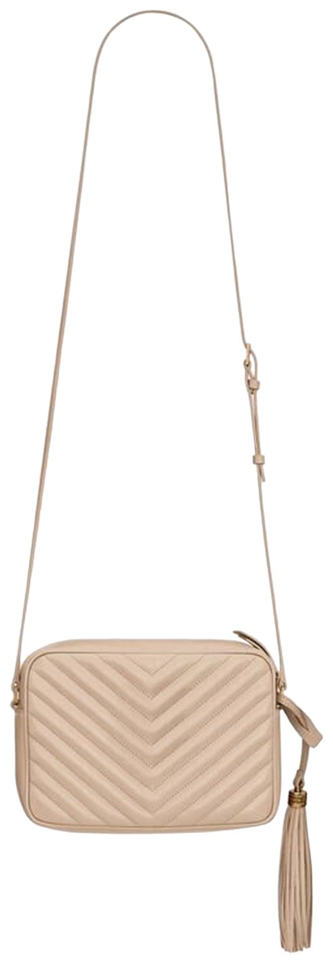 Saint Laurent Lou Quilted Crossbody Bag Dark Beige