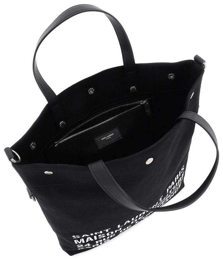 Saint Laurent NorthSouth Universite Tote Bag BlackSoft Cream