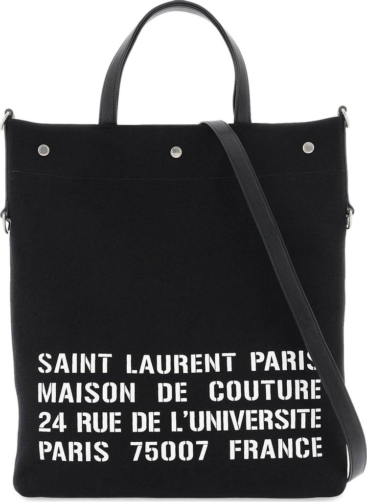 Saint Laurent North/South Universite Tote Bag 'Black/Soft Cream'