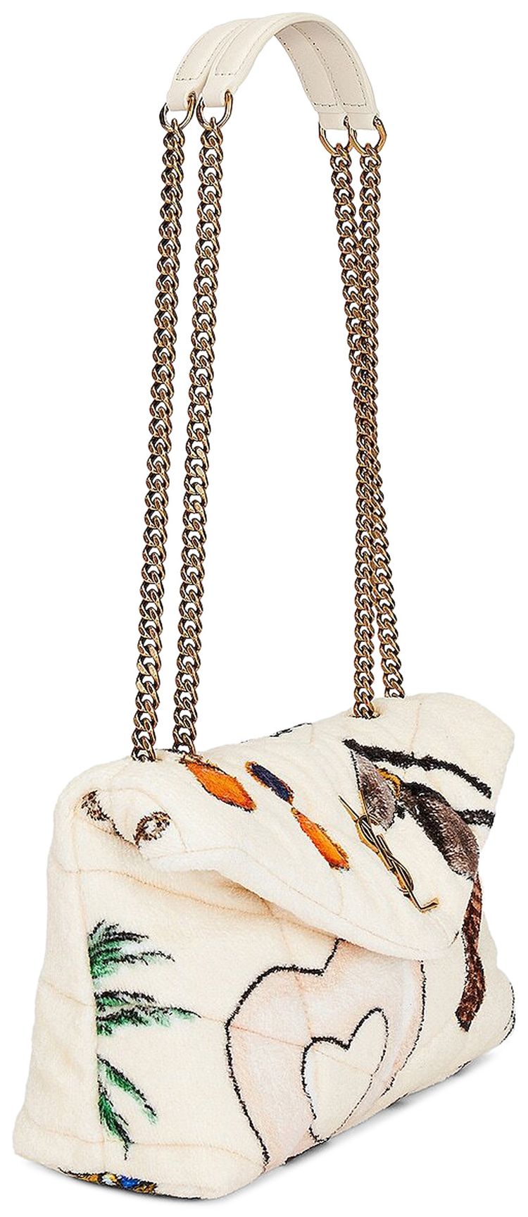 Saint Laurent Toy Puffer Bag Pou WhiteMulticolor