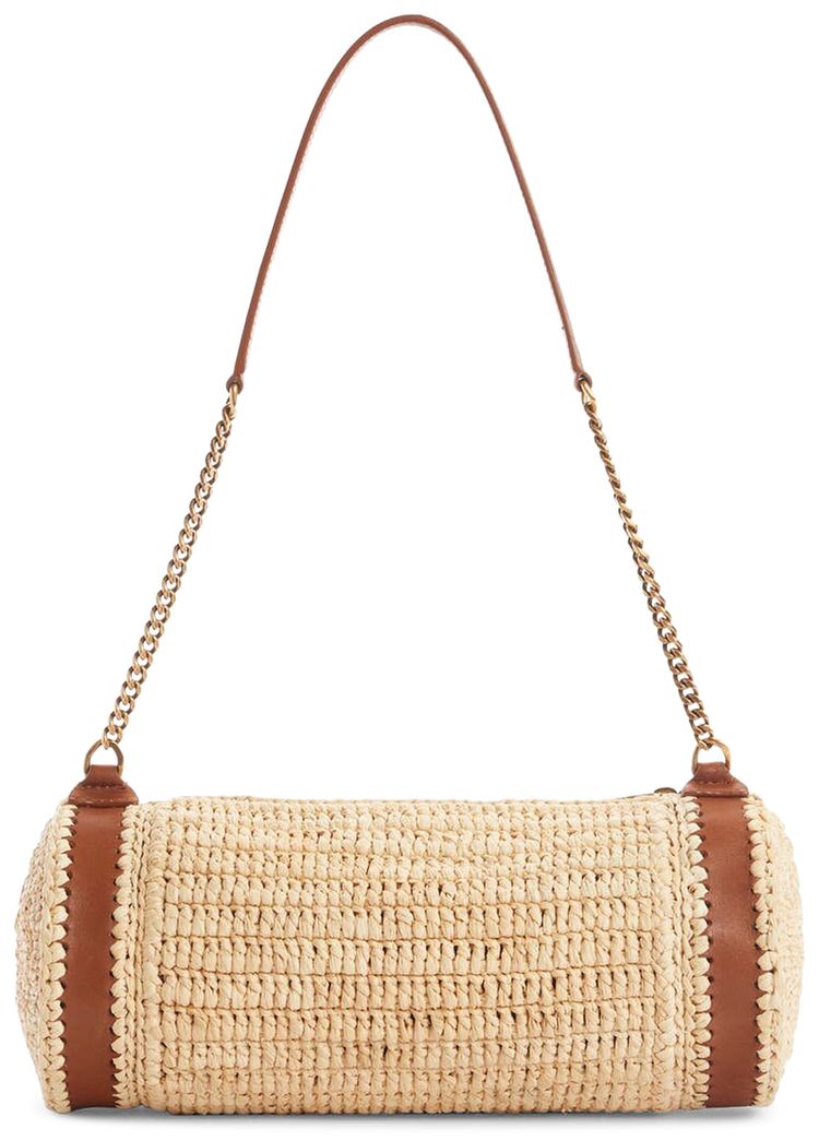Saint Laurent Small Sade Raffia Tube Bag NaturalBrick