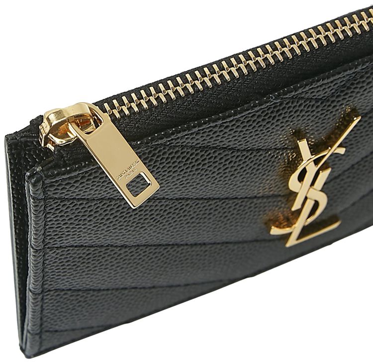 Saint Laurent Monogramme Zipped Card Case Black