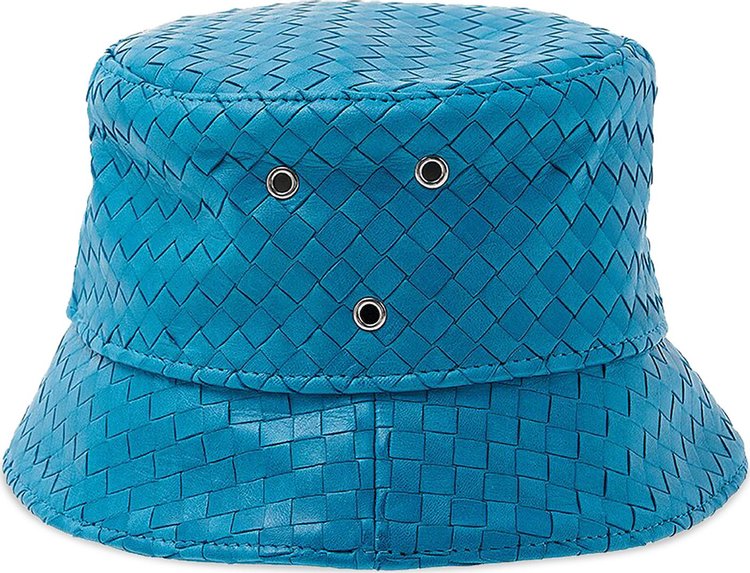 Bottega Veneta Intrecciato Leather Bucket Hat 'Dip' | Blue | Women's Size M