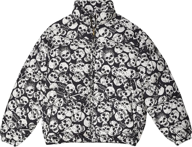 ERL Skull Print Hooded Padded Jacket 'Black'
