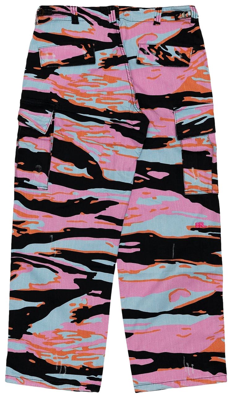 ERL Printed Cargo Pants Pink Rave Camo