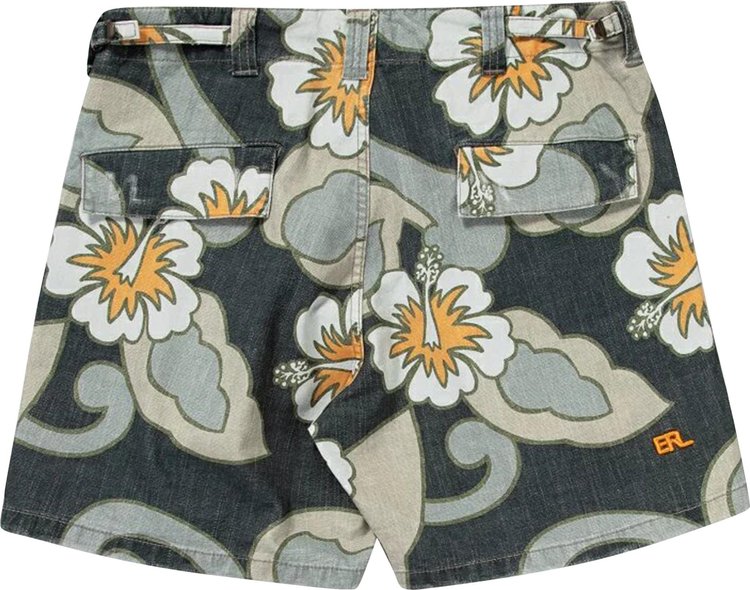 ERL Printed Shorts Grey Hibiscus